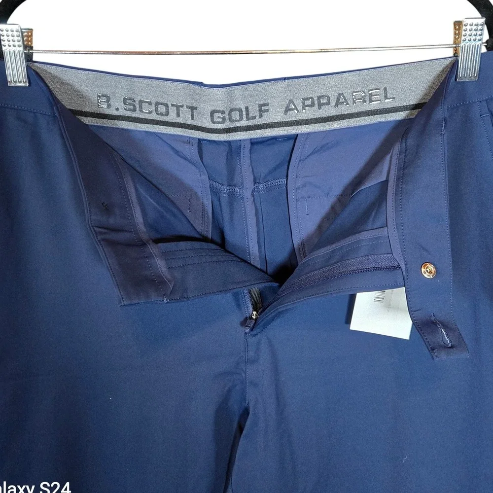Boston Scott‎ Golf Apparel Mens Tech Pants 40 33 Navy Blue Casual Great Golf